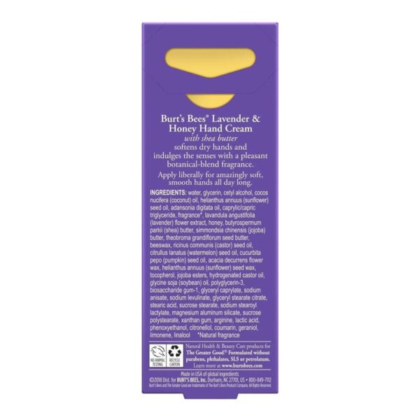 Lavender & Honey Hand Cream with Shea Butter Ingredients